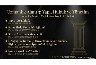 Yapı, Hukuk ve Yönetim Alanındaki Uzmanlıklarımız