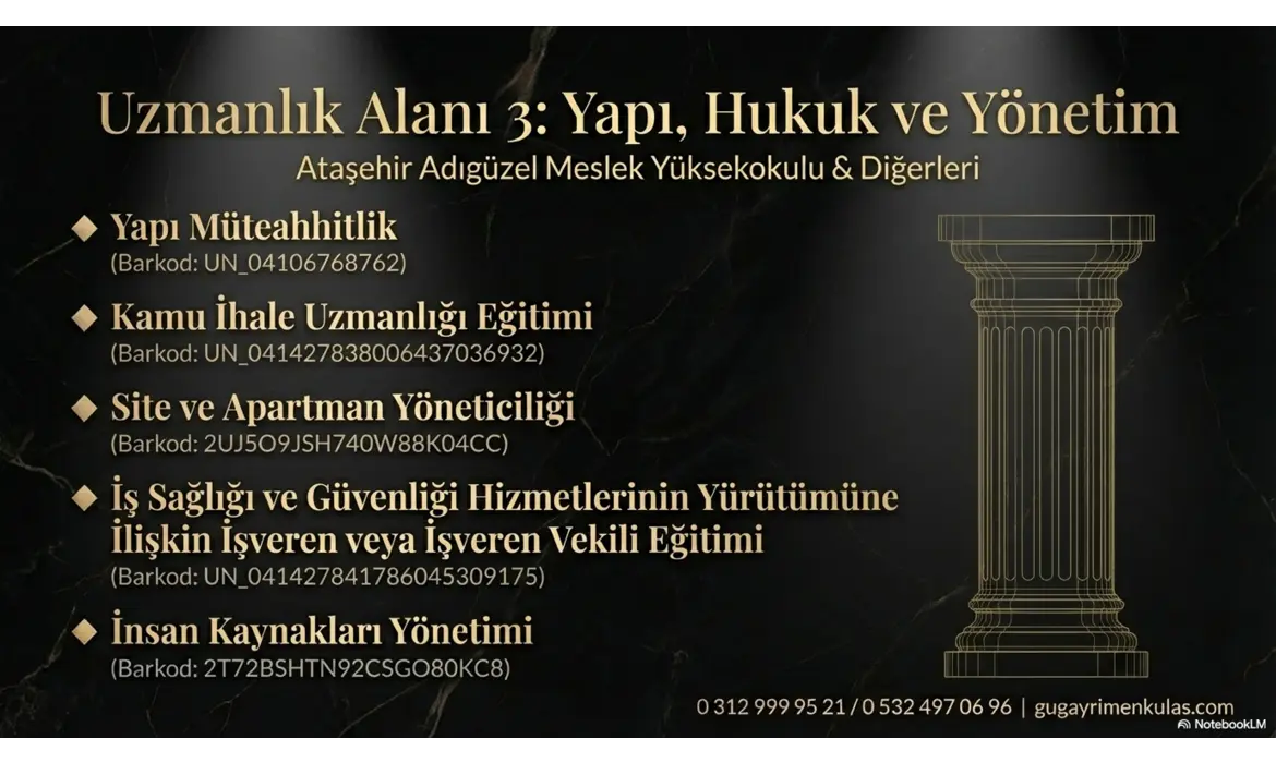 Yapı, Hukuk ve Yönetim Alanındaki Uzmanlıklarımız